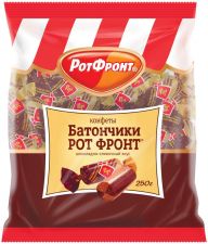 Конфеты РОТ-ФРОНТ Батончики шоколадно-сливочный вкус 250г