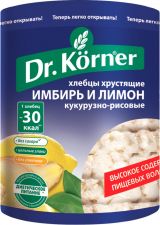Хлебцы DR KORNER Кукурузно-рисовые с имбирем и лимоном 90г