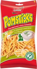 Чипсы POMSTICKS Lorenz картофельные соломкой со вкусом сметаны и специй 100г