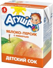 Д/п сок АГУША яблоко-персик с 5 мес 200мл