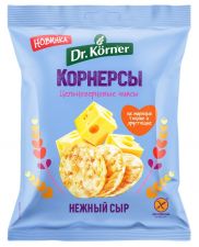 Чипсы цельнозерновые DR KORNER Кукурузно-рисовые с сыром 50г