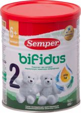 Д/п смесь SEMPER 2 Бифидус молочная с 6 мес ж/б 400г