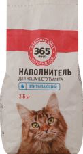 Наполнитель 365 ДНЕЙ для кошачьего туалета впитывающий 2,5кг