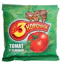 Сухарики ТРИ КОРОЧКИ ржаные томат с зеленью 100г